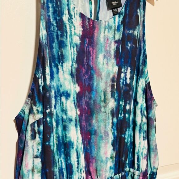 Mossimo Supply Co. Blue and Purple Tie-Dye Midi Dress - Picture 6 of 12